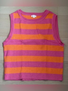 Garage Pink and Orange Striped Knit Tank Top